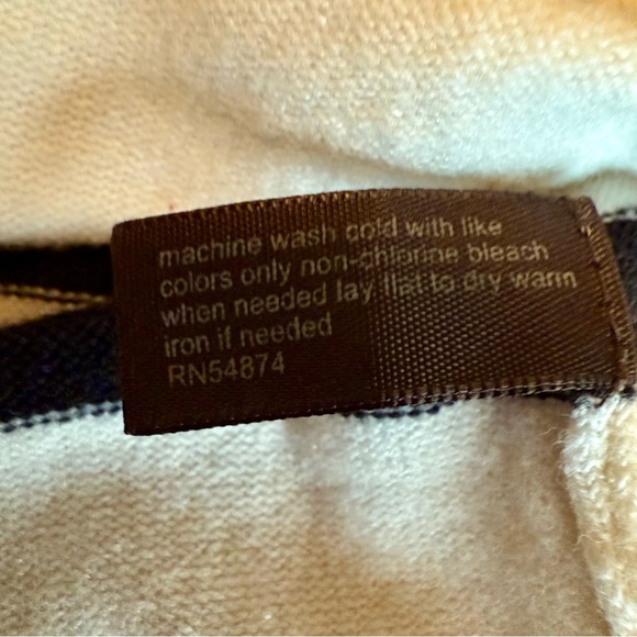 The Limited Black & Cream Striped Boatneck Sweater Size Large - Picture 6 of 8